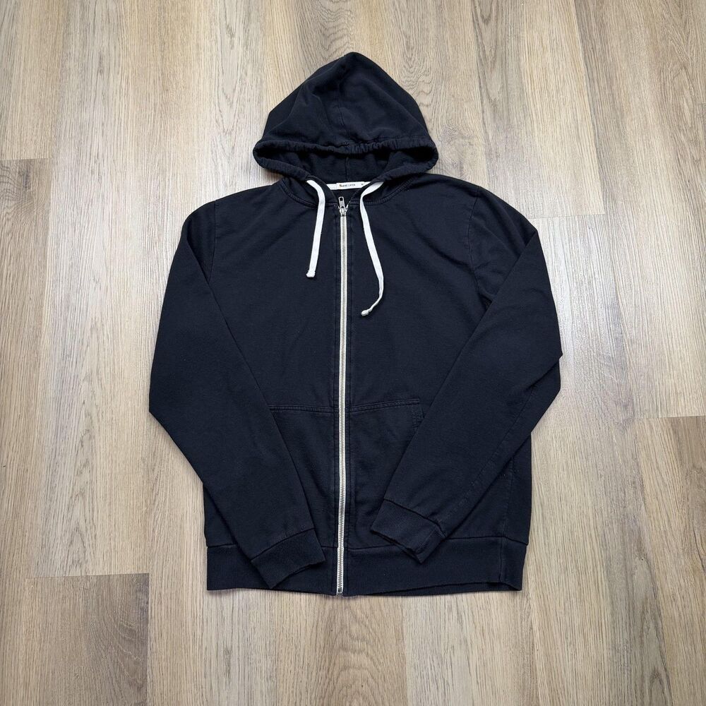 Marine Layer Hoodie Mens Medium Black Full Zip Clocktower Group Graphic Logo